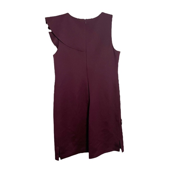 Vince Camuto Dress Sleeveless Ruffled Shift Dress in Auburn Burgundy Size 8 - Picture 2 of 5